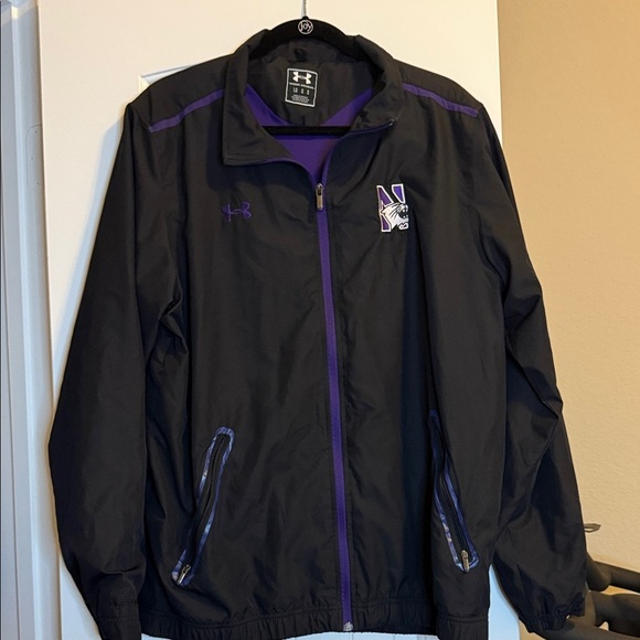 Northwestern University Under Armour Black Jacket with Purple Large - Picture 1 of 5